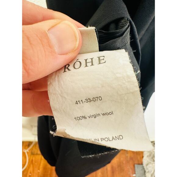 ROHE Black Open Back High Neckline Tie Strap Detail Floor Length Back Slit Dress - Picture 11 of 16